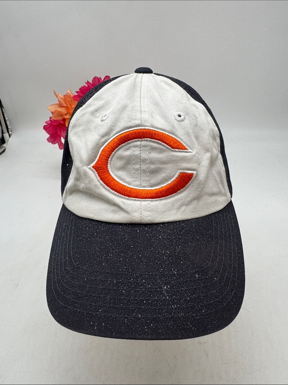 Chicago Bears NFL Team Apparel Cap in Navy, White & Red Logo Adjustable HT10278G